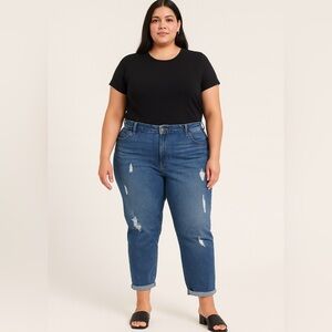 Ellos boyfriend distressed jeans size 28 streetwear grunge boho normcore